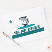 Haai stad 408 rechthoekige sticker (Envelop)