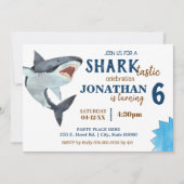 Haai-tastische verjaardagsfeestje haai bash kaart (Voorkant)