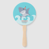 haai thema verjaardagsfeestfoto handwaaier (Voorkant)