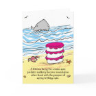 Haai verjaardagstaart op strandkaart