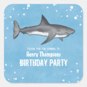 haai vierkante sticker (Voorkant)