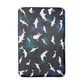 Haai vis witte schaduw op donkere galaxy Space Badmat (Voorkant Verticaal)