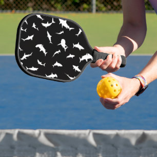 Haai vis witte schaduw op donkere galaxy Space Pickleball Paddle