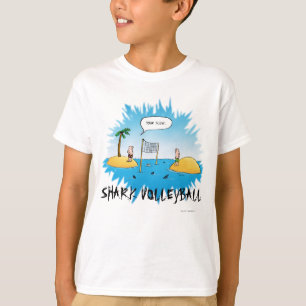 Haai Volleybal Grappige Cartoon T-shirt