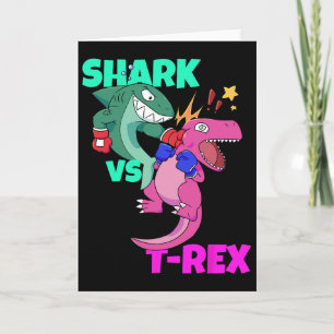 Haai Vs Dinosaur T Rex Bokshandschoenen Voor Kinde Kaart
