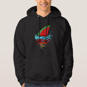 Haai Watermeloen Vissen Vin Zomer Fruit Snee Zaad Hoodie