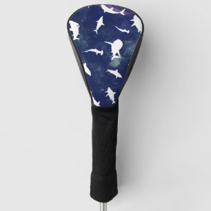 Haai witte schaduw op donkere galaxy Space Golfheadcover