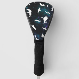 Haai witte schaduw op donkere galaxy Space Golfheadcover