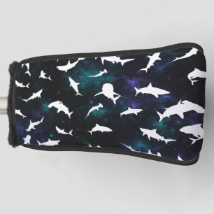 Haai witte schaduw op donkere galaxy Space Golfheadcover