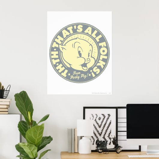 Haaie TH-TH-DAT IS ALLE FOLKS! Poster (Thuiskantoor)