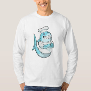 Haaien als Chef met kookplatform T-shirt
