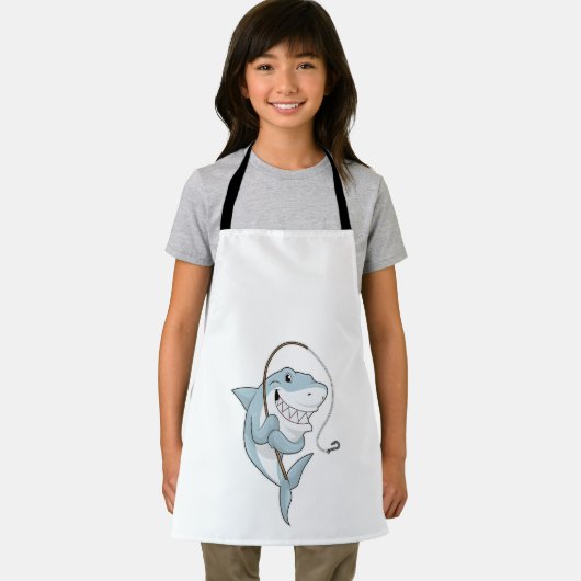 Haaien als Fisher met Geviste staaf Schort (Insitu)