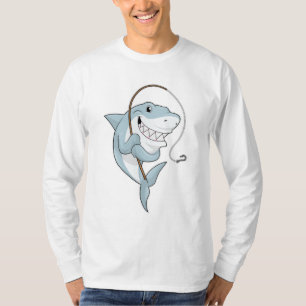 Haaien als Fisher met Geviste staaf T-shirt