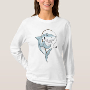 Haaien als Fisher met Geviste staaf T-shirt