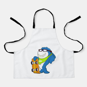 Haaien als Skater met Skateboard Schort