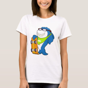 Haaien als Skater met Skateboard T-shirt