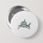 Haaien bij honkbal met honkbalknuppel ronde button 7,6 cm (Voorkant /achterkant)