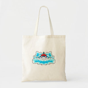 Haaien bij zwemmen met zwembril tote bag