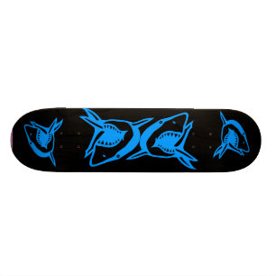 haaien blauw EN ZWART skateboard dek