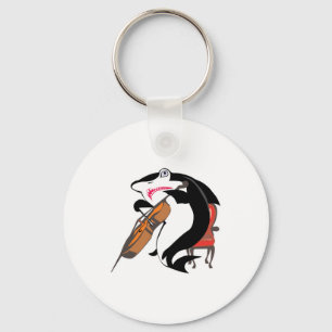 haaien die cello spelen sleutelhanger