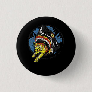 Haaien die een kattebrok eten ronde button 3,2 cm
