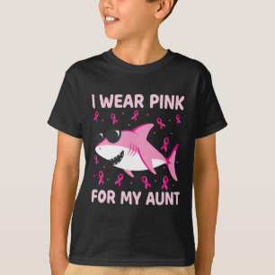Haaien die ik roze Draag heb voor mijn tante Borst T-shirt