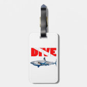 Haaien Duiken Bagagelabel (Achterkant verticaal)