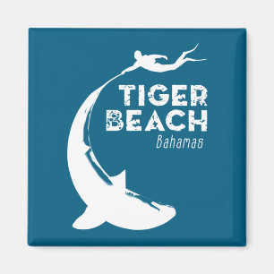 Haaien duiken bij Tiger Beach Magneet