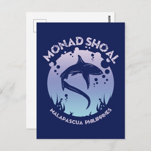 Haaien duiken in monad Shoal Briefkaart (Voorkant / Achterkant)