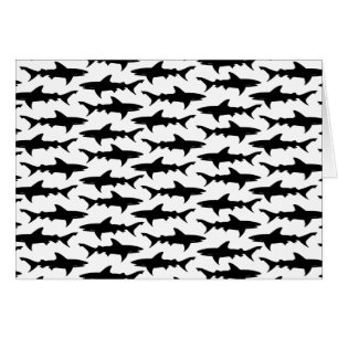 Haaien - Elegant Black en White Shark Pattern