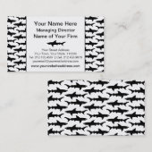 Haaien - Elegant Black en White Shark Pattern Visitekaartje (Voorkant / Achterkant)
