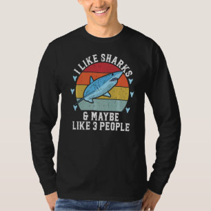 Haaien en 3 mensen in de buitenlucht Vist de oceaa T-shirt