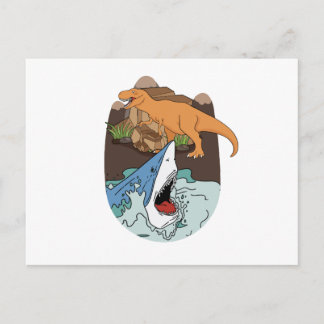 Haaien- en dinosauriërjongens briefkaart