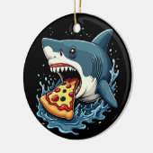 Haaien eten Pizza Grappige Pizza Lover Keramisch Ornament (Links)