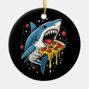 Haaien eten Pizza Grappige Pizza Lover Keramisch Ornament