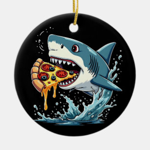 Haaien eten Pizza Grappige Pizza Lover Keramisch Ornament