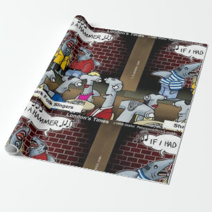 Haaien Folk Zangers Grappig Rick Londen Cadeaupapier