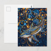 Haaien in Aboriginal Dot Art Style Briefkaart (Voorkant / Achterkant)