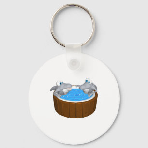 haaien in bubbelbad sleutelhanger