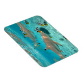 Haaien in de Bora Bora lagune rechthoekige magneet (Rechterzijde)