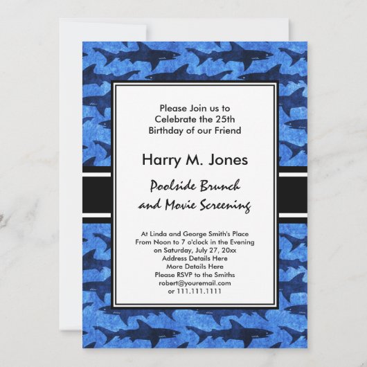 Haaien in het Deep Blue Zee Kaart (Achterkant)