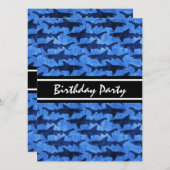 Haaien in het Deep Blue Zee Kaart (Voorkant / Achterkant)