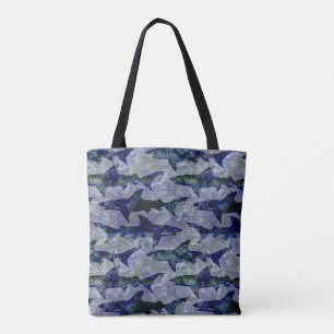 Haaien in het Deep Blue Zee Pattern Tote Bag