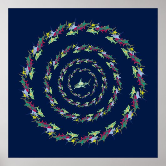 haaien mandala poster (Voorkant)