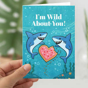 Haaien Met Hart lief Valentijnsdag Feestdagen Kaart