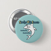 Haaien met lasers ronde button 5,7 cm (Voorkant /achterkant)