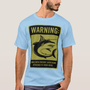 haaien met wrijvingslaserbalken bevestigd t-shirt