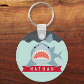 Haaien Navy Blue onder water Sleutelhanger (Voorkant)