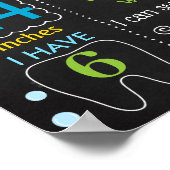 Haaien onder het zee eerste vogelkalkbord poster (Hoek)