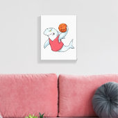 Haaien op sport met Basketball Canvas Afdruk (Insitu (Woonkamer))